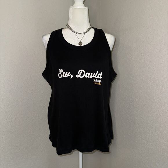 Schitt's Creek EW David Tank Top Womens XL Black Cotton Graphic Sleeveless - Picture 1 of 7